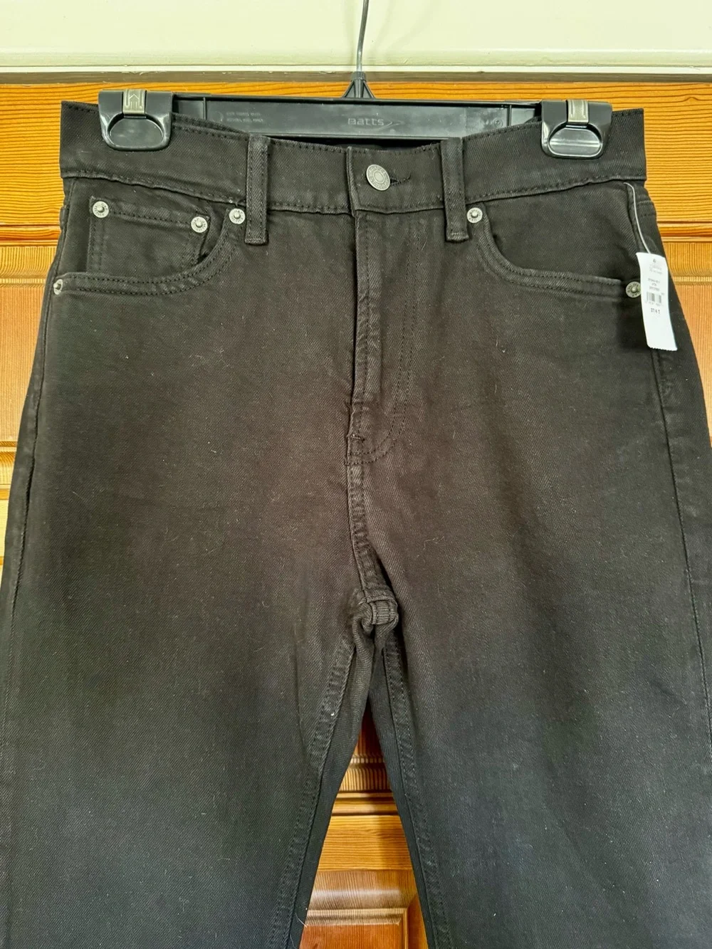 GAP black high rise 90s slim straight jeans 27T - Picture 10 of 14